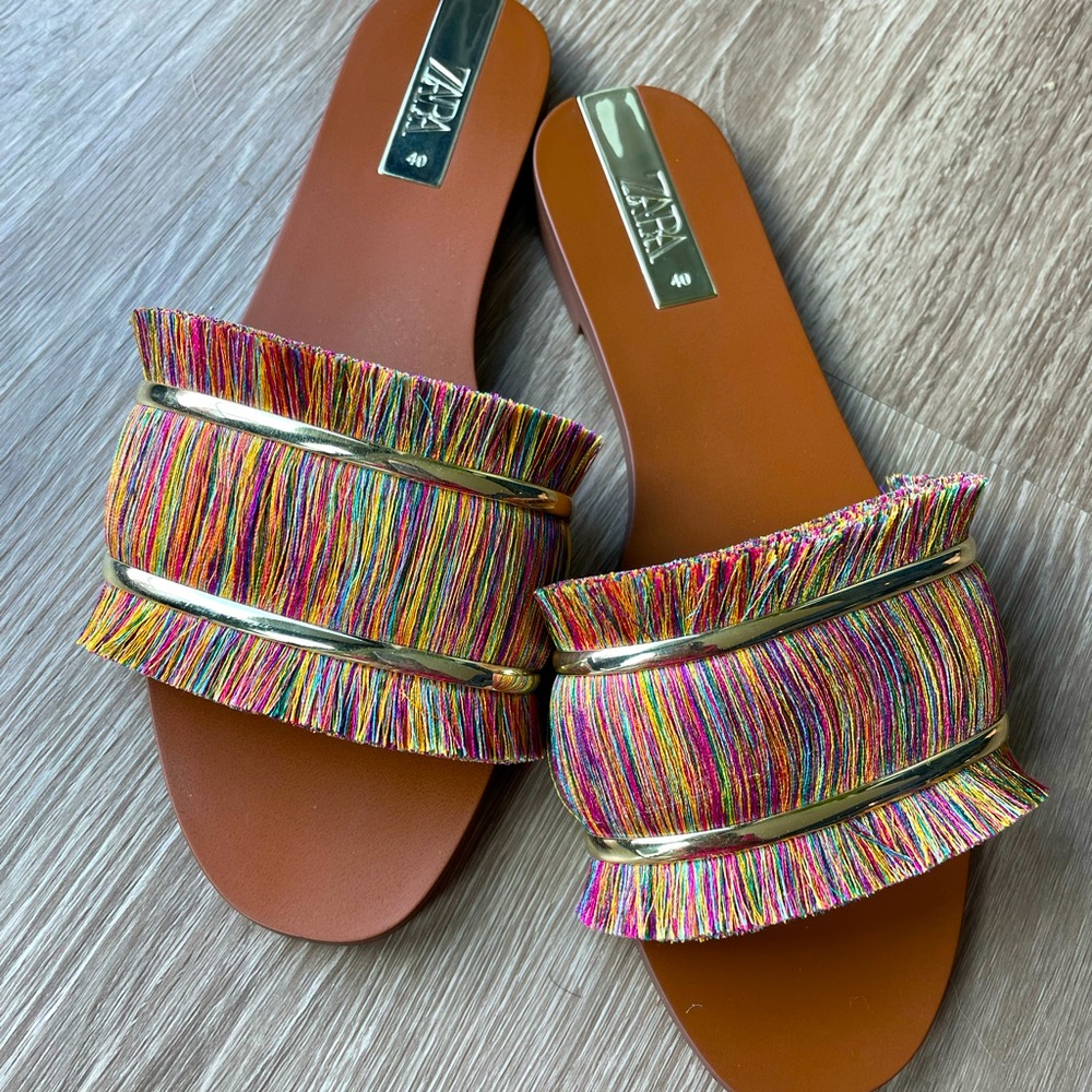 Zara fringe sandals size 40